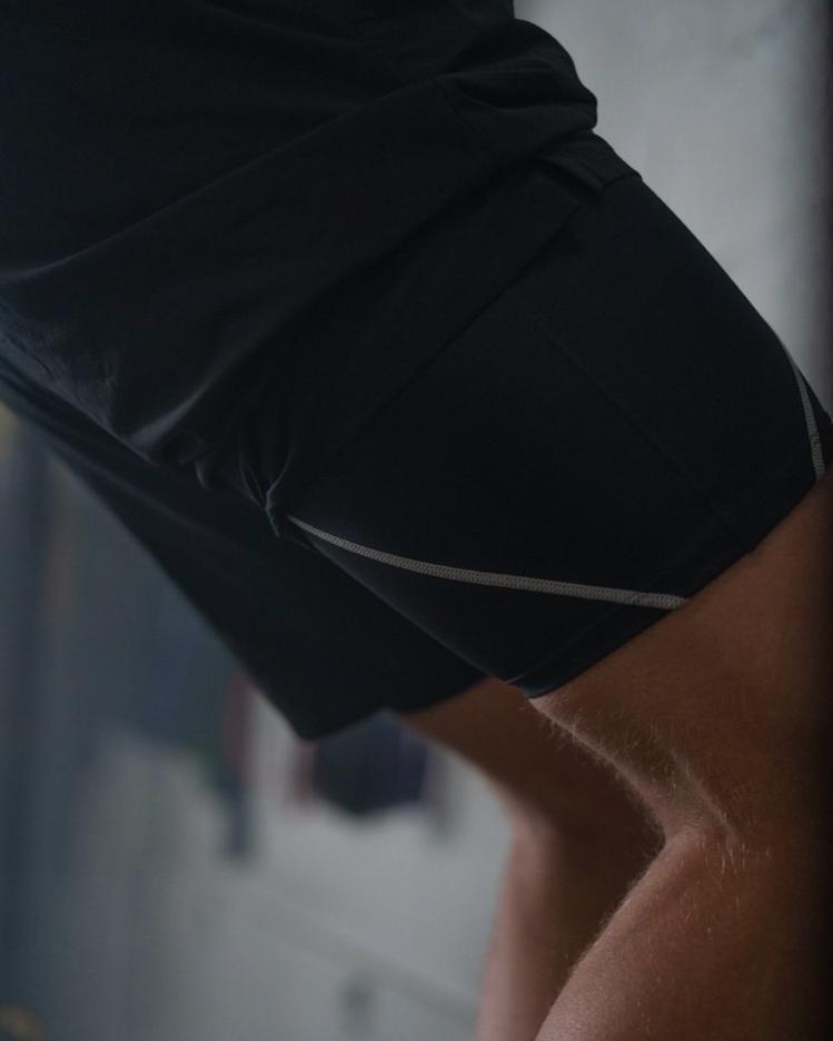 Black Runner Shorts with tights underneath brand new